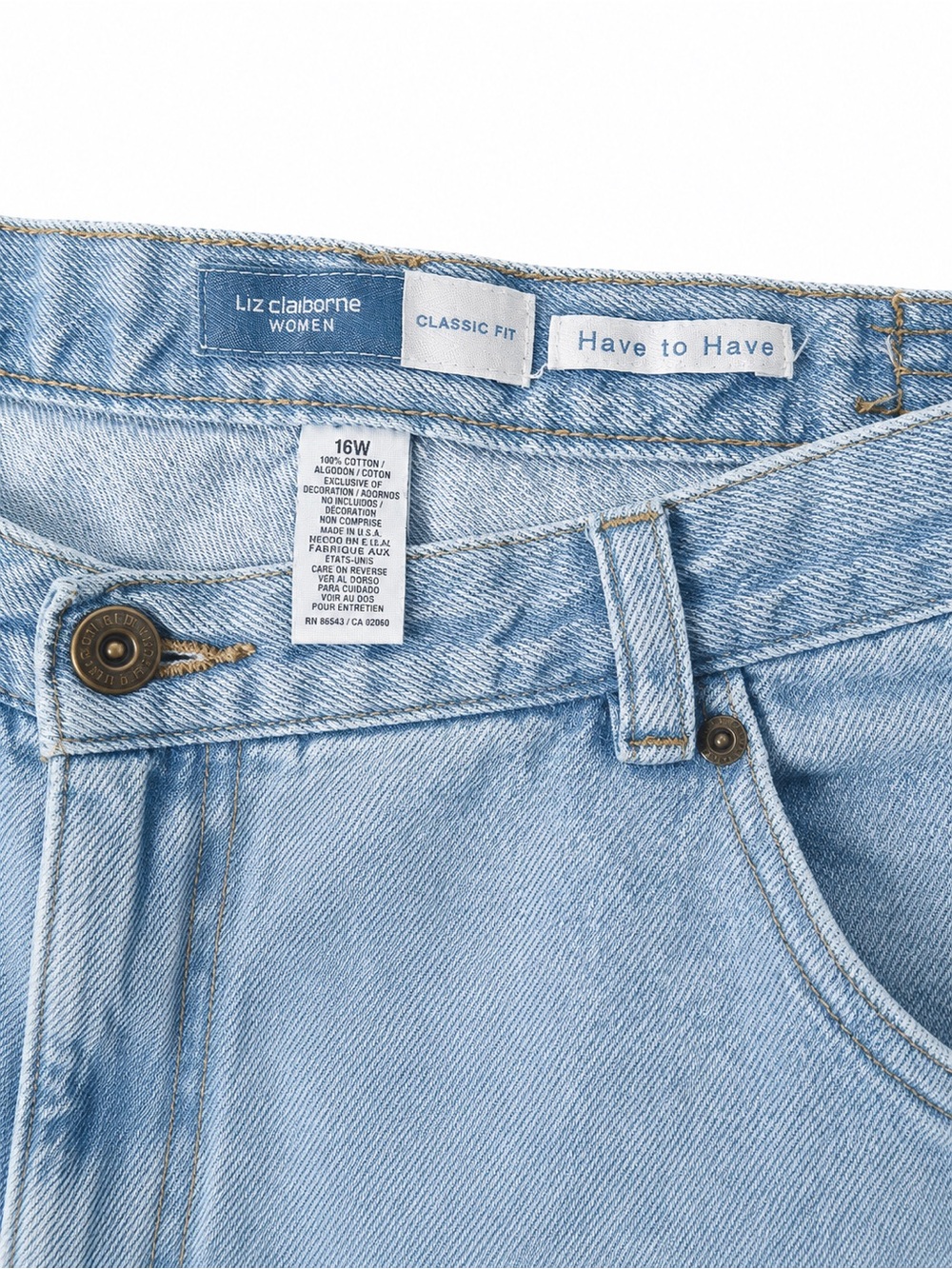 Liz Claiborne Have to Have Classic Fit Wide Leg Jeans 18W - Picture 2 of 3